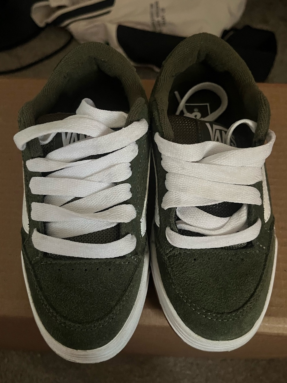 Vans Little Boys Low-Top Sneakers in Olive Green 12.5